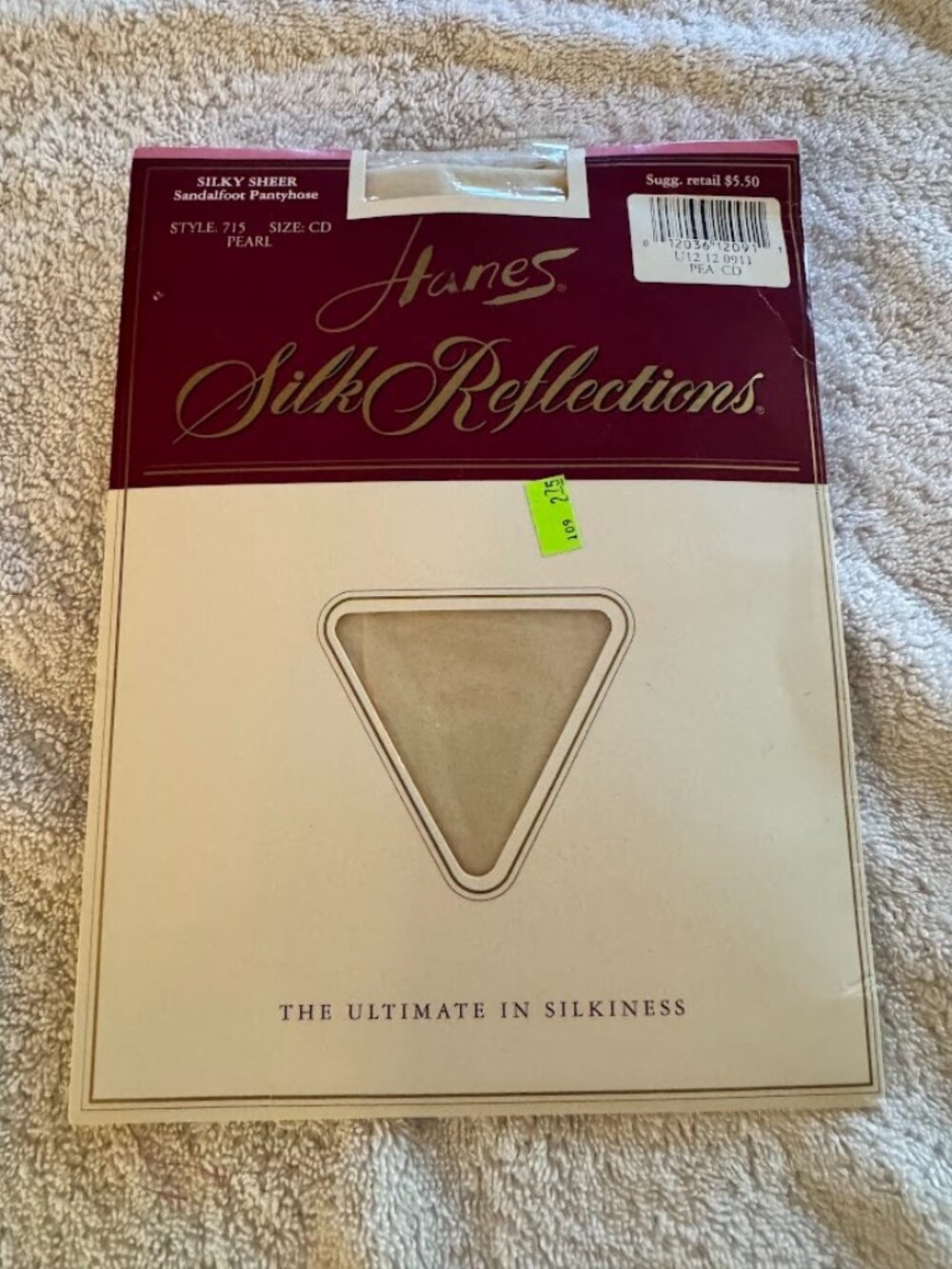 NWT Hanes Womens SZ CD Silk Reflections Pantyhose Pearl Sandalfoot Vintage 90s
